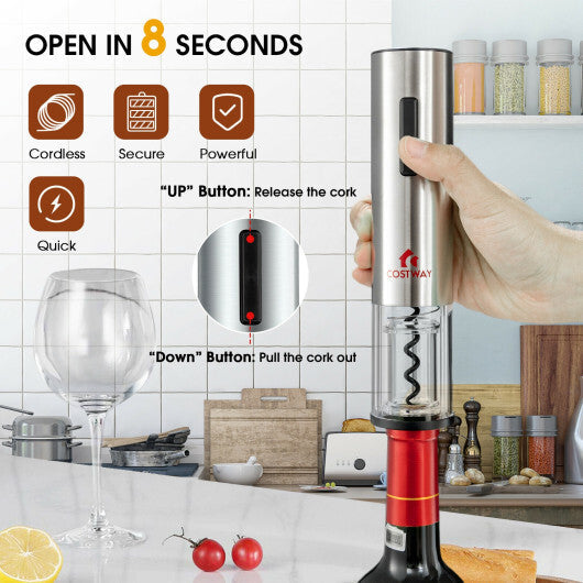 6-in-1 Electric Wine Bottle Opener Set with Foil Cutter for Kitchen