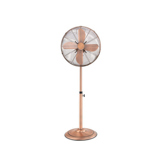 16 Inch Pedestal Standing Fan Oscillating Pedestal Fan with 3 Speeds and Adjustable Height-Black