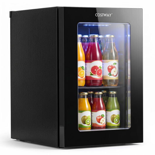 0.6 Cu.Ft Beverage Refrigerator 24 Cans Countertop Mini Fridge-Black