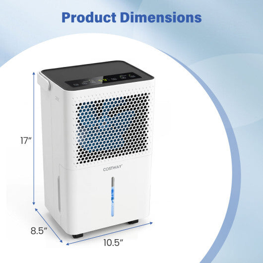 2000 Sq.Ft 32 Pint Compressor Dehumidifier with Drain Hose Smart Humidity Control for Bedroom-White