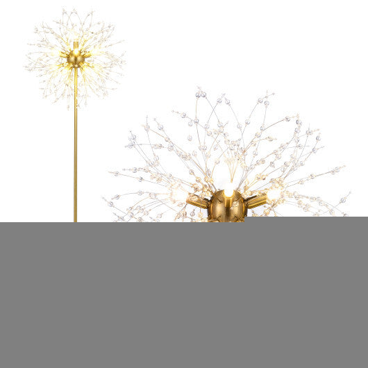 63-Inch Crystal Floor Lamp with Acrylic Crystals-Gold