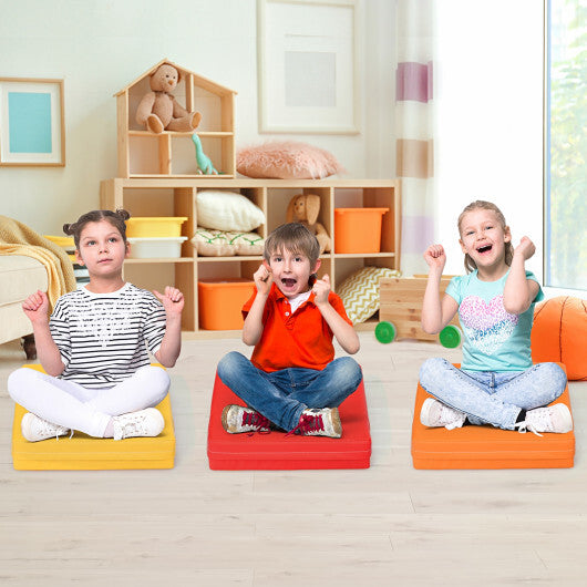 6 Pieces 15 Inches Square Toddler Floor Cushions Flexible Soft Foam Seating with Handles-Multicolor - Color: Multicolor