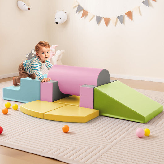 10-Piece Foam Climbing Toys for Toddlers Soft Foam PU Leather Building Blocks-Color