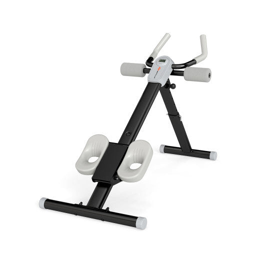 Adjustable Abdominal Trainer Ab Workout Machine Foldable Ab Cruncher-White