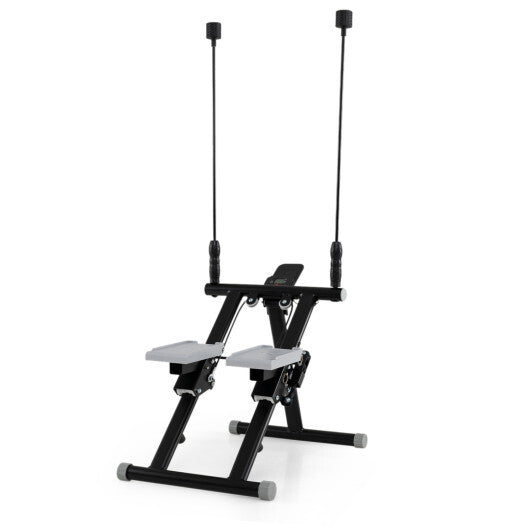 Foldable Stair Stepper with Detachable Handlebar-Black