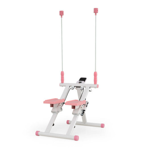 Foldable Stair Stepper with Detachable Handlebar-Black