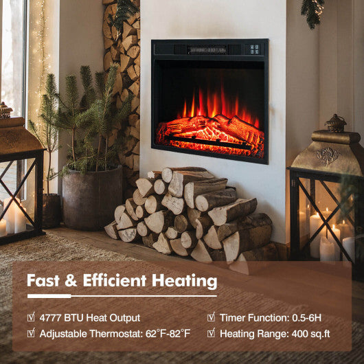 18 Inch Electric Fireplace Inserted with Adjustable LED Flame