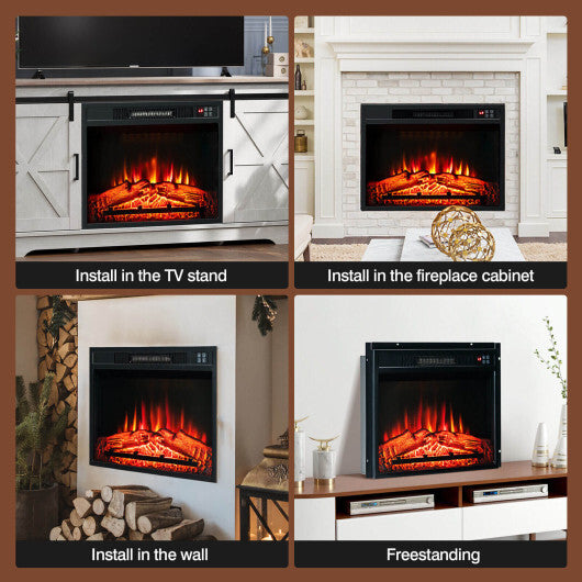 18 Inch Electric Fireplace Inserted with Adjustable LED Flame