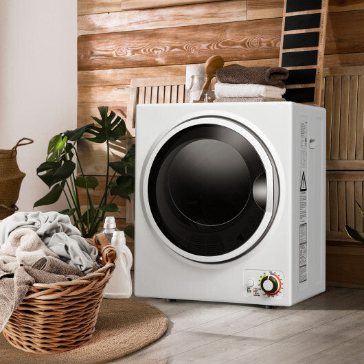 1.5 Cu .ft Compact Clothes Dryer with with Stainless Steel Wall Mount