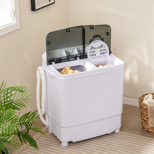 17.6 lbs Portable Washing Machine with Drain Pump-Blue