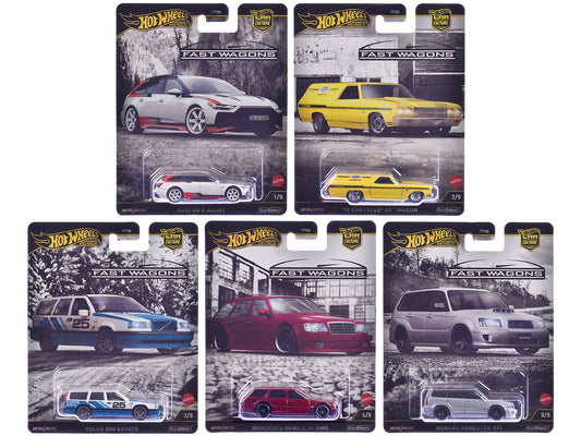 "Fast Wagons" 5 piece Set "Car Culture" 2024 Series J Diecast Model Cars by Hot Wheels