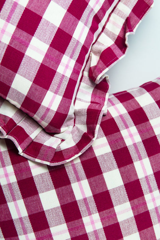 Abigaill Plaid Ruffle Pillow