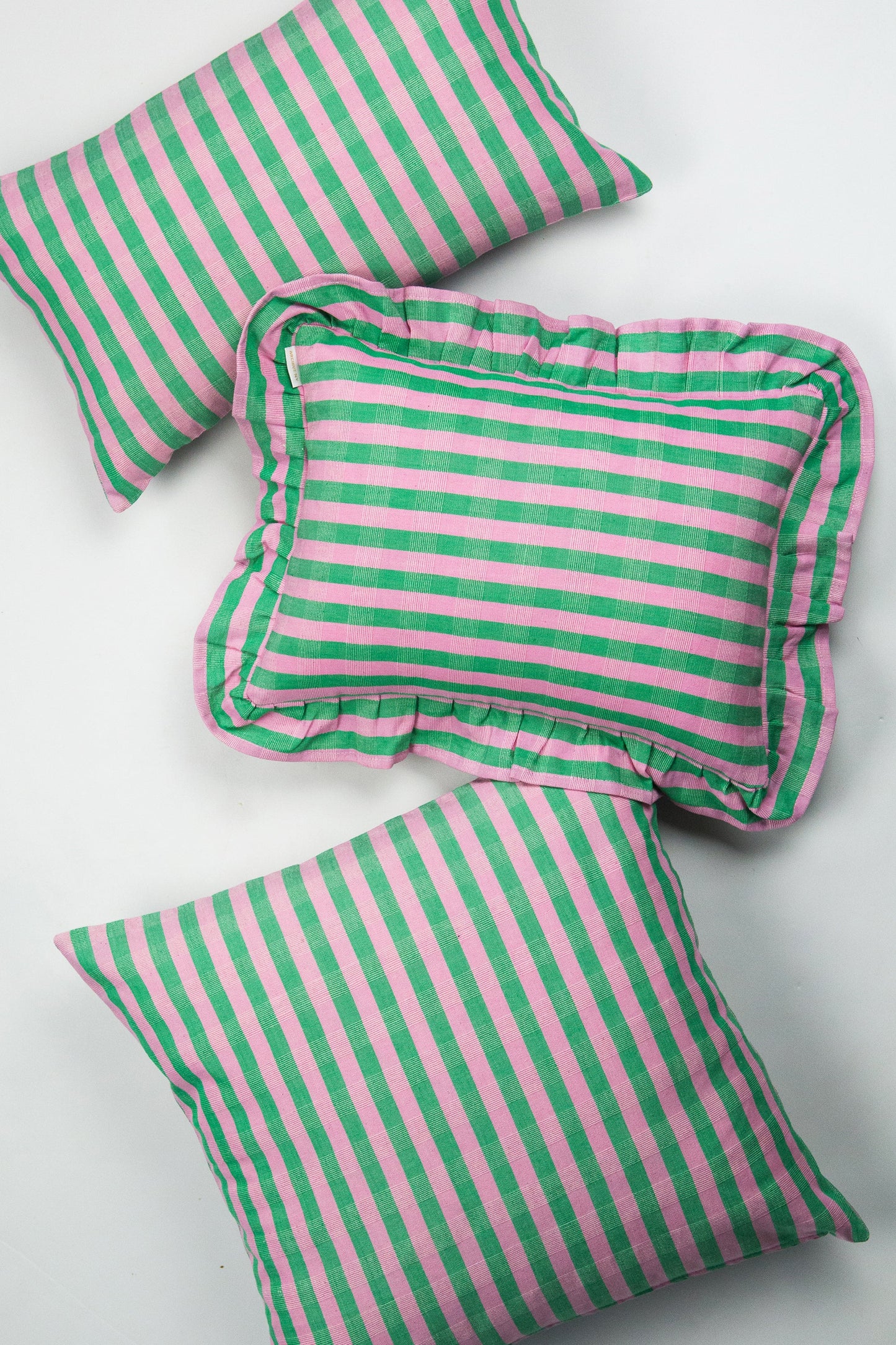 Flora Stripe Ruffle Pillow