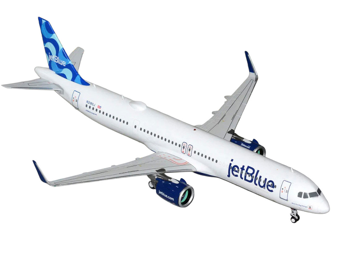 Airbus A321neo Commercial Aircraft "JetBlue Airways" (N2180J) White with Blue Tail "Gemini 200" Series 1/200 Diecast Model by GeminiJets