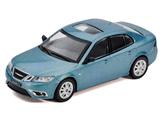 2008 Saab 9-3 Aero Sedan Blue Metallic with Sunroof 1/64 Diecast Model Car by GCD x Enchery