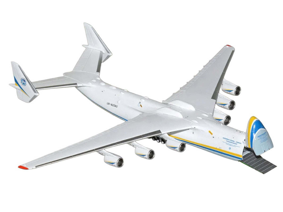 Antonov An-225 Mriya Commercial Aircraft "Antonov Airlines" (UR-82060) White with Blue and Yellow Stripes "Interactive Series" 1/400 Diecast Model by GeminiJets