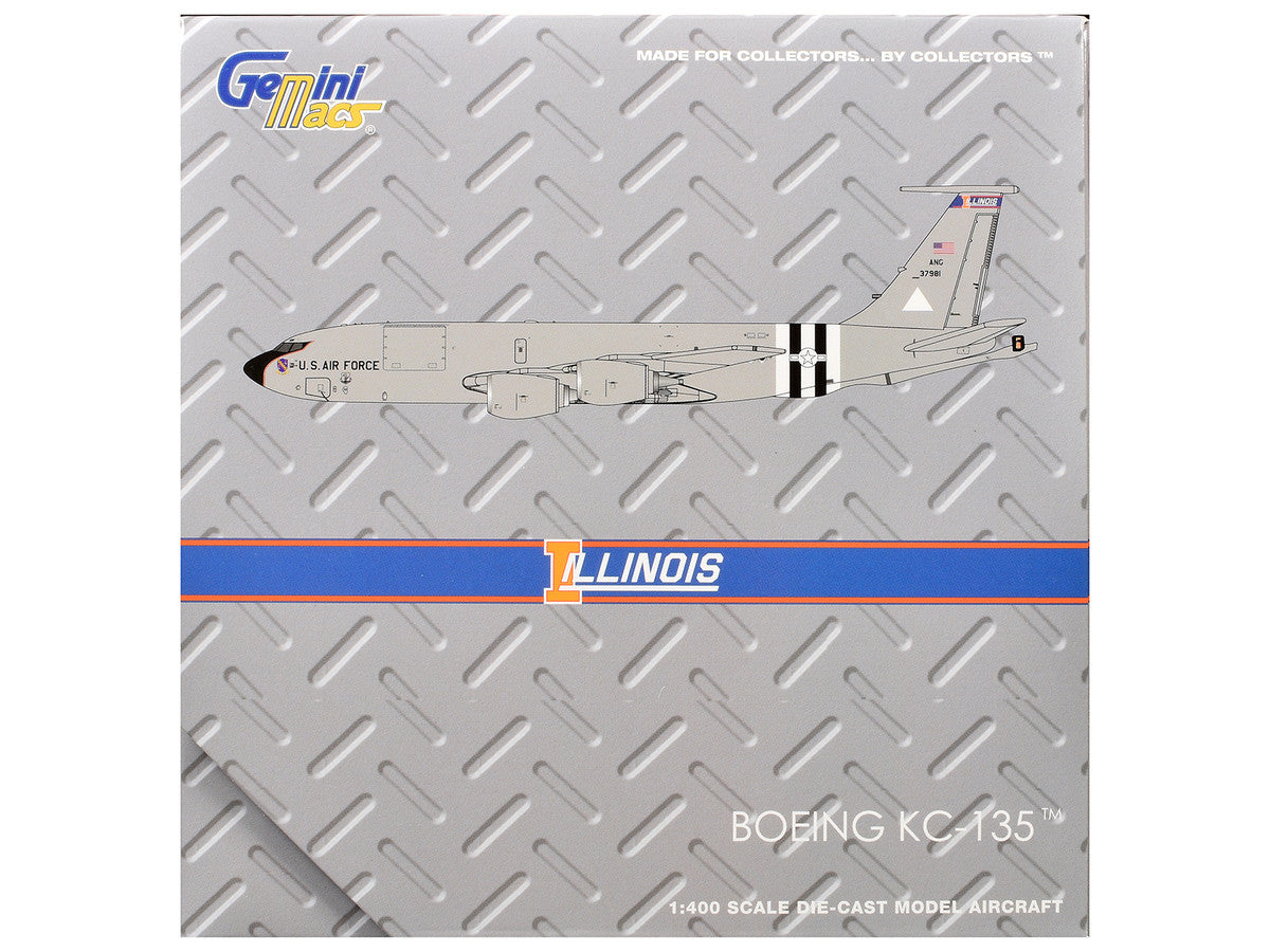 Boeing KC-135R Stratotanker Aircraft "Illinois Air National Guard" United States Air Force (63-7981) Gray "Gemini Macs" Series 1/400 Diecast Model Airplane by GeminiJets