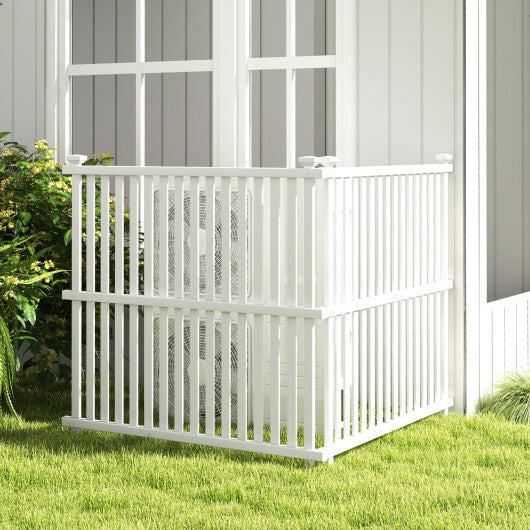 Air Conditioner Fence Panel with Metal Ground Stakes for Outside-Black