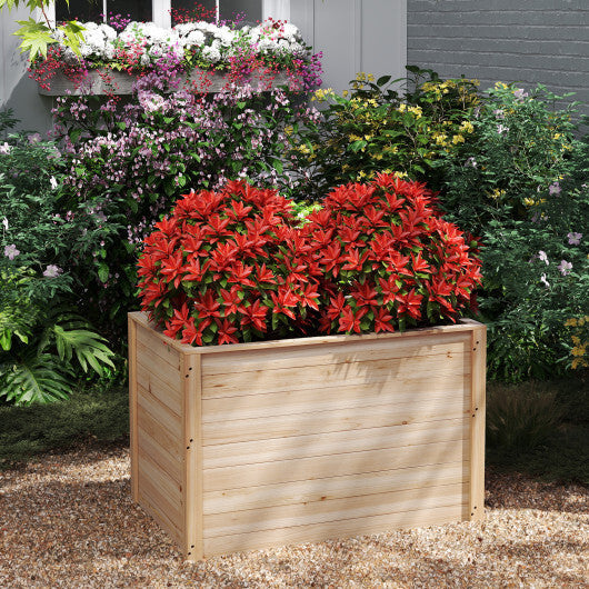 Wooden Raised Garden Bed Elevated Planter Box with Open-Ended Base