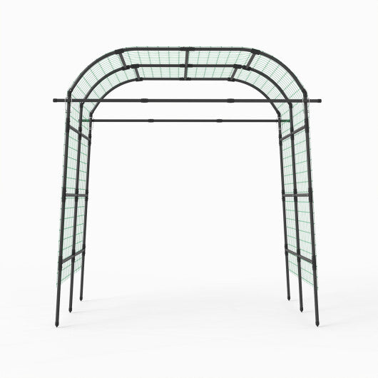 7.5 FT Tall Metal Garden Arch Trellis for Climbing Plants Outdoor-Black