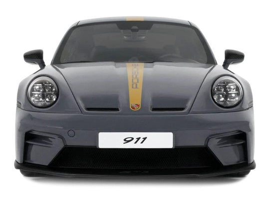 2025 Porsche 911 (992.2) GT3 Touring Gray with Gold Stripe 1/18 Model Car by GT Spirit