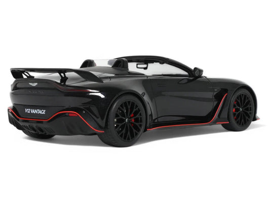 2023 Aston Martin V12 Vantage Roadster Onyx Black 1/18 Model Car by GT Spirit