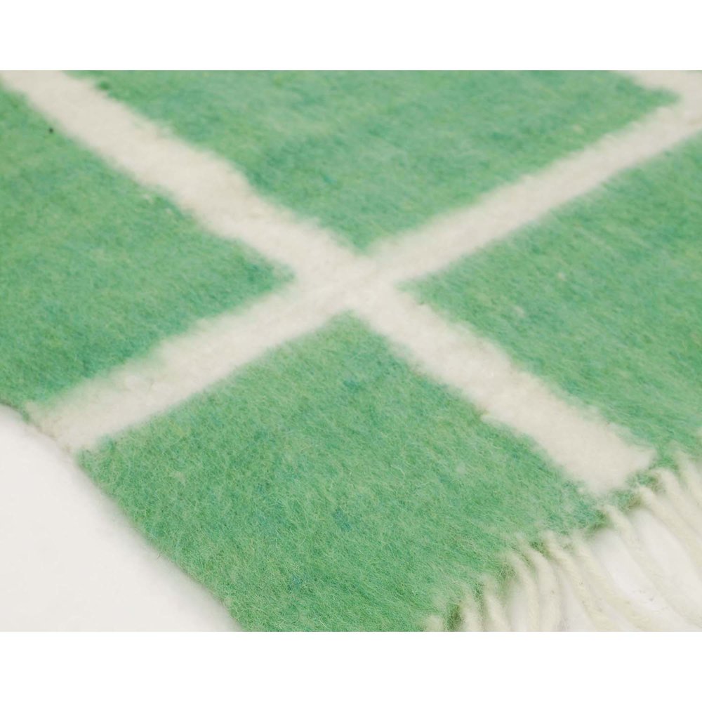 Backordered: Momos Grid Blanket- Natural White and Green