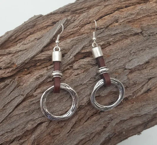 Leather Earrings  Metal Earrings Drop Earrings 2020