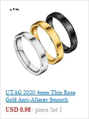 UTAG  Fashion Black/White Ceramic Crystal Wedding Rings Jewelry For Women Girls Rose Gold Stainless Steel Bohemia Rin