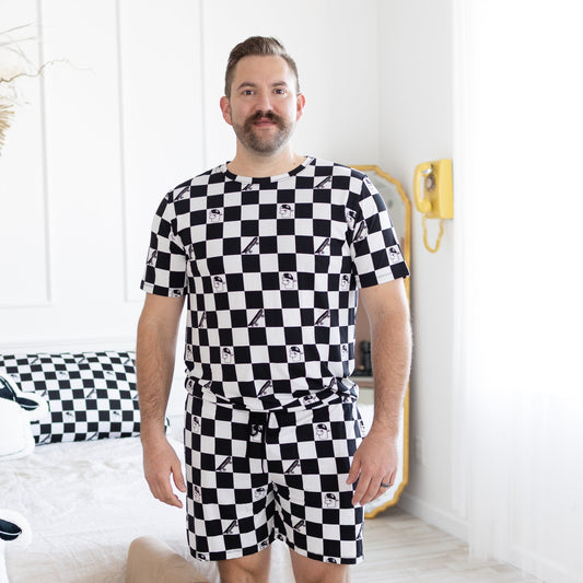 Checkered Llamas Men's 2pc Pajamas