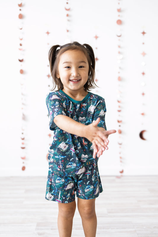 Whispered Pages 2pc Short Sleeve Lounge Set