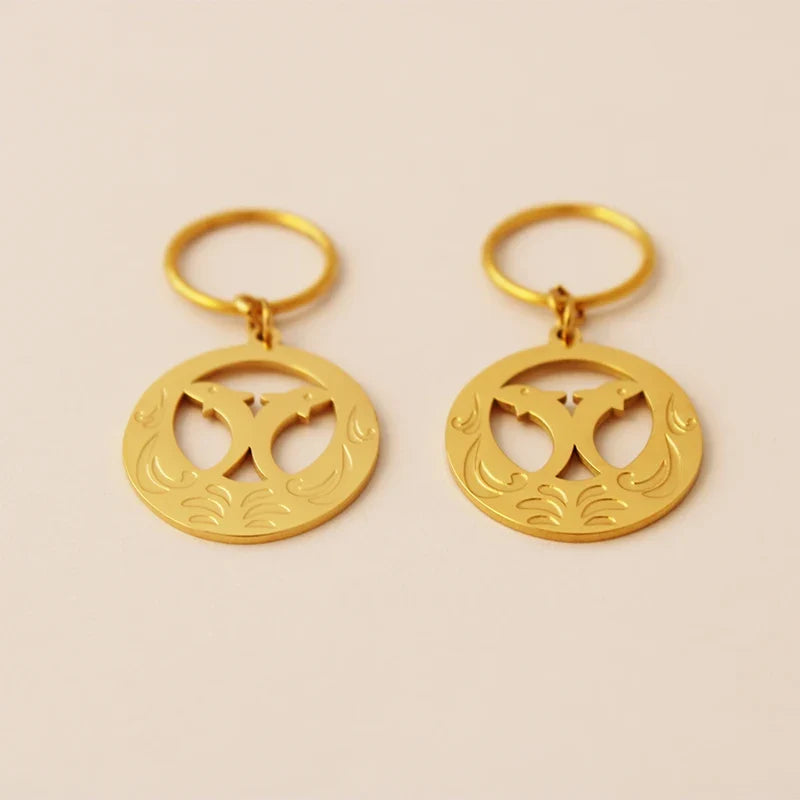 New Zealand Kiribati Hawaii Coconut Tree Shape Earrings for Women Girls Gold Color Stainless Steel Jewelry Gift