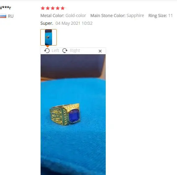 Keisha Lena Gold Plated Titanium Steel Inlay Red Blue Square Stone Men Ring Australian Gem Zirconia Wedding Ring Christmas Gift