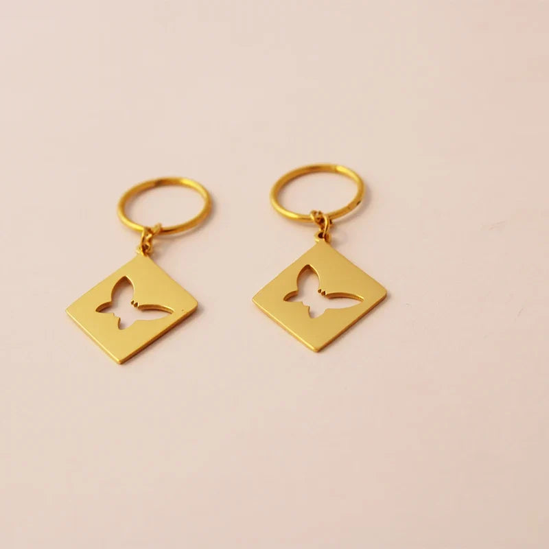 New Zealand Kiribati Hawaii Coconut Tree Shape Earrings for Women Girls Gold Color Stainless Steel Jewelry Gift