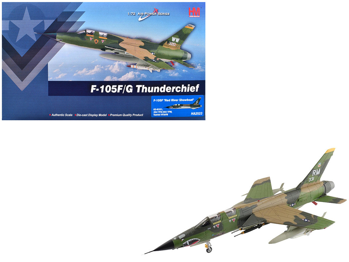 Republic F-105F Thunderchief Fighter-Bomber Aircraft "63-8331 Red River Showboat 354th Tactical Fighter Squadron 355th Tactical Fighter Wing Takhli Royal Thai AFB" United States Air Force "Air Power Series" 1/72 Diecast Model by Hobby Master
