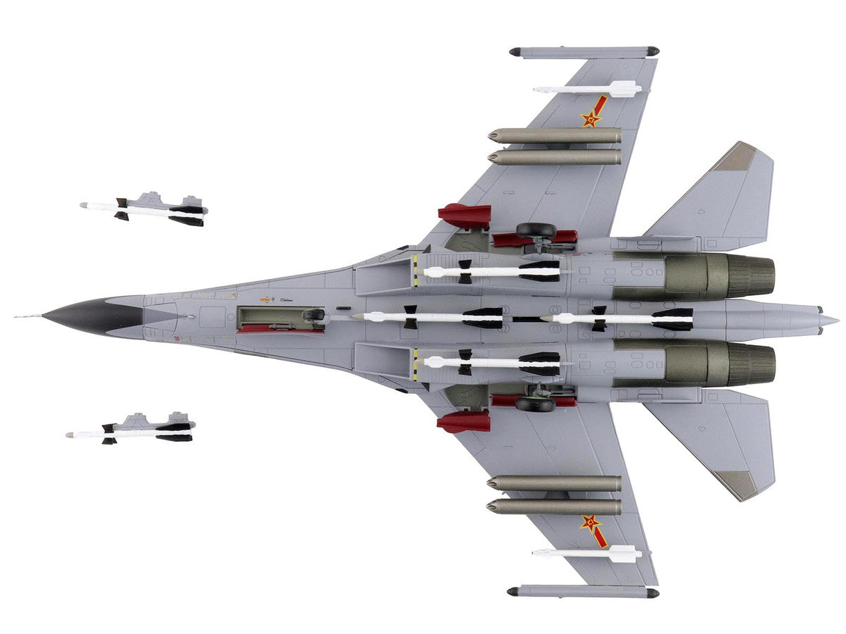 Shenyang J-11A Fighter Aircraft "40547 Golden Helmet" (2014) People's Liberation Army Air Force with 1/8 Scale Golden Helmet "Air Power Series" 1/72 Diecast Model by Hobby Master