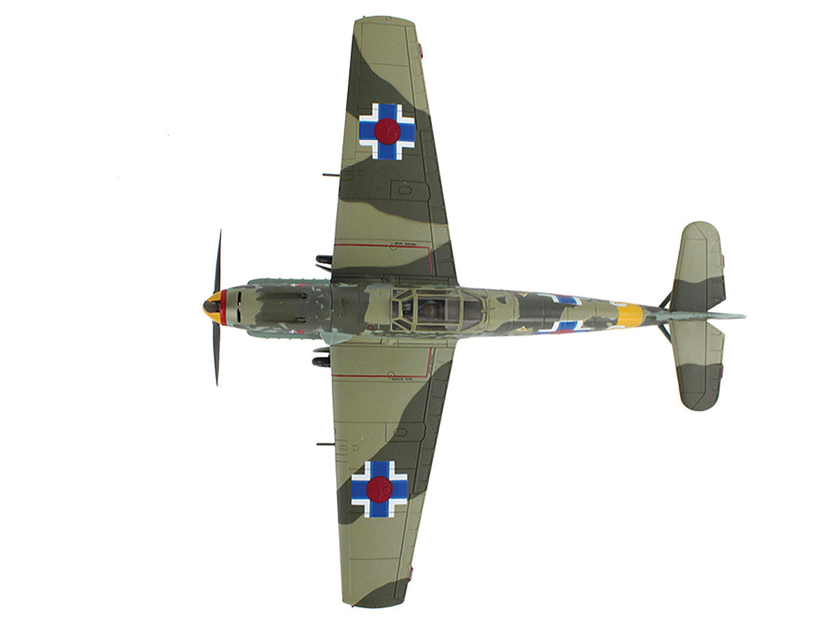 Messerschmitt Bf 109E-3 Fighter Aircraft "White 2 Jan Reznak 13.(slow)/JG 52 Kraznodar USSR" (1943) German Luftwaffe "Air Power Series" 1/48 Diecast Model by Hobby Master