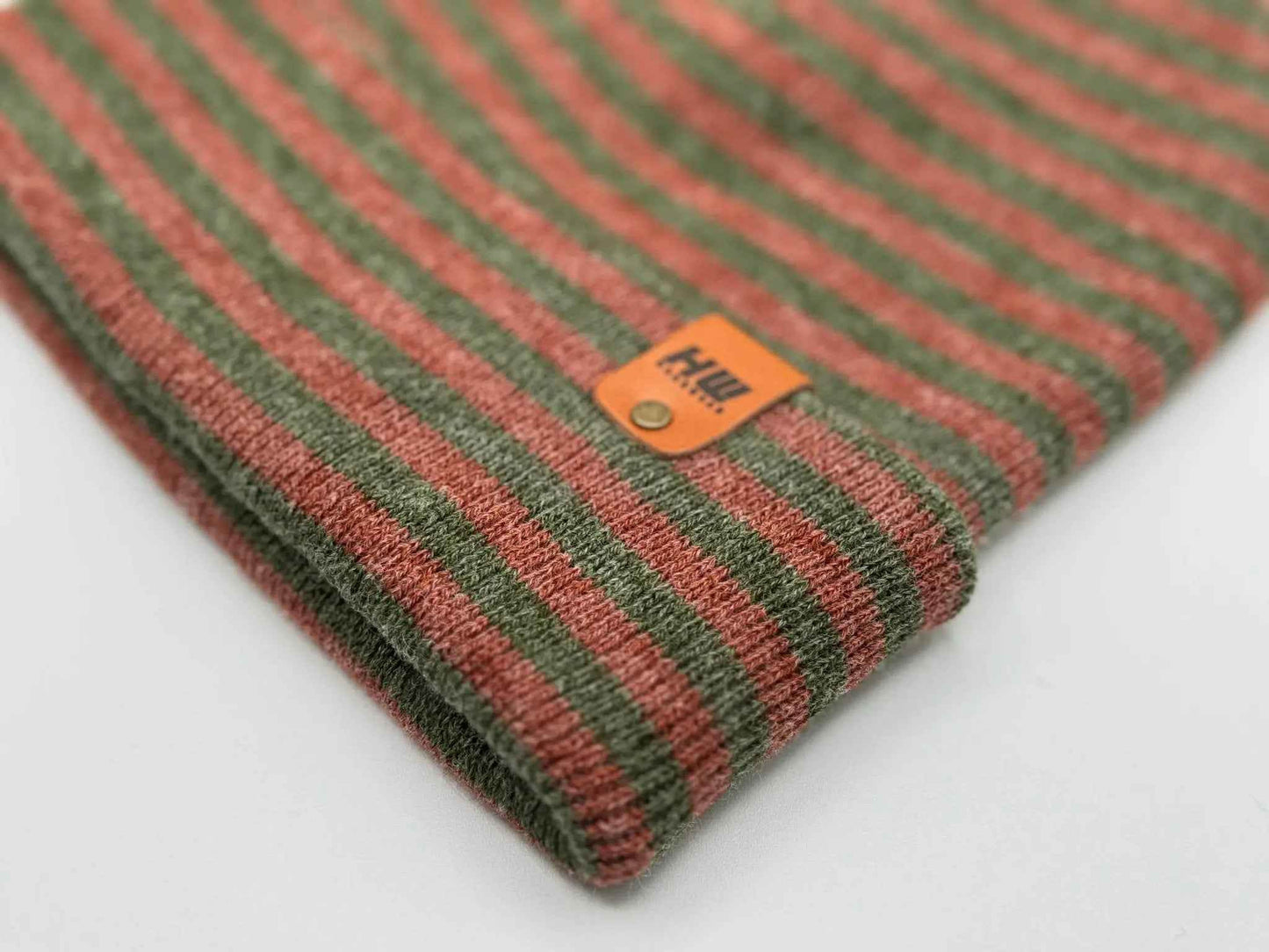 HAAKWEAR Classic RORO Cuffed Beanie / Hat - Burgundy / Green, Made in USA