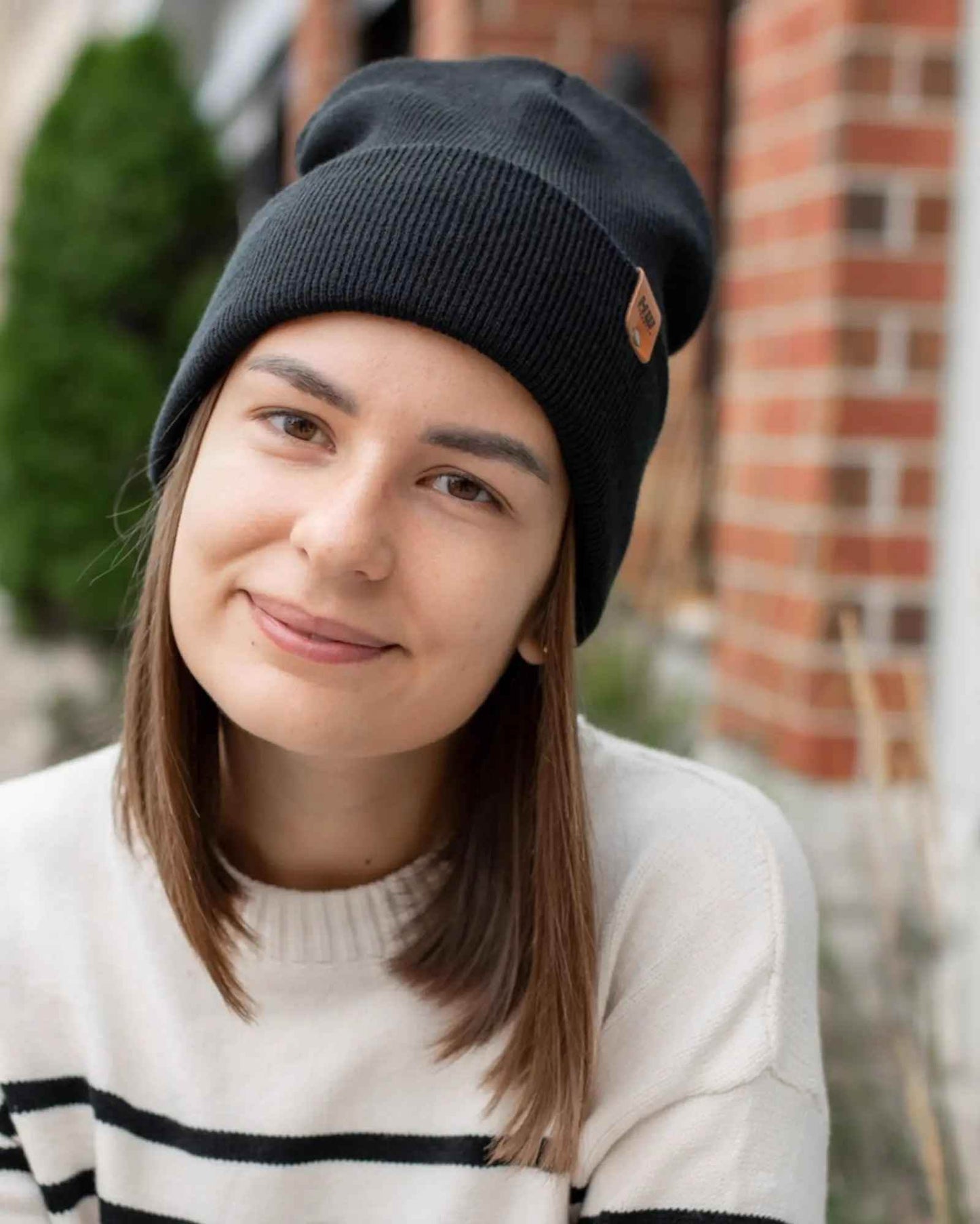 HAAKWEAR Beanie Made in USA - Classic Charcoal Black Knit Cuffed Hat