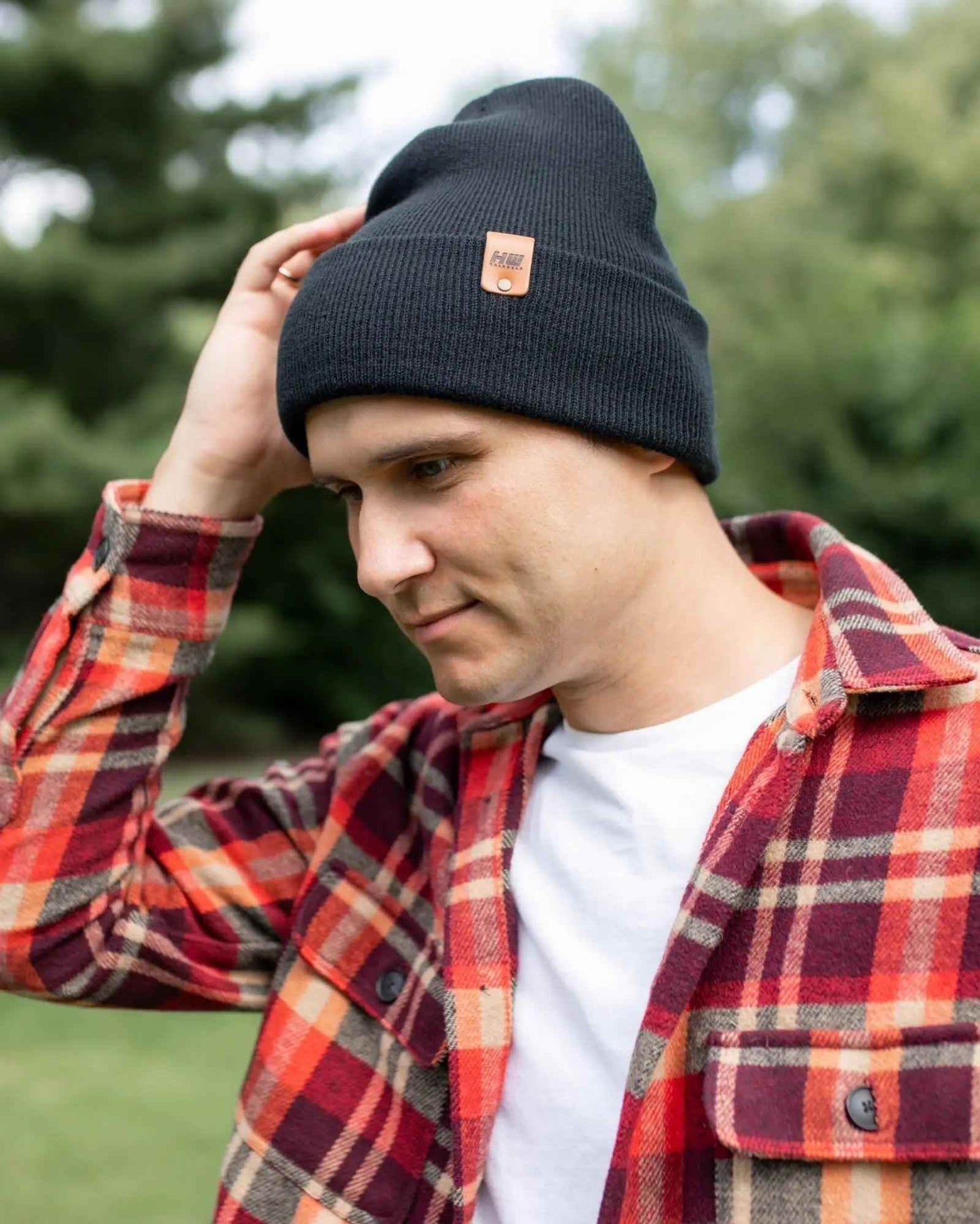 HAAKWEAR Beanie Made in USA - Classic Charcoal Black Knit Cuffed Hat