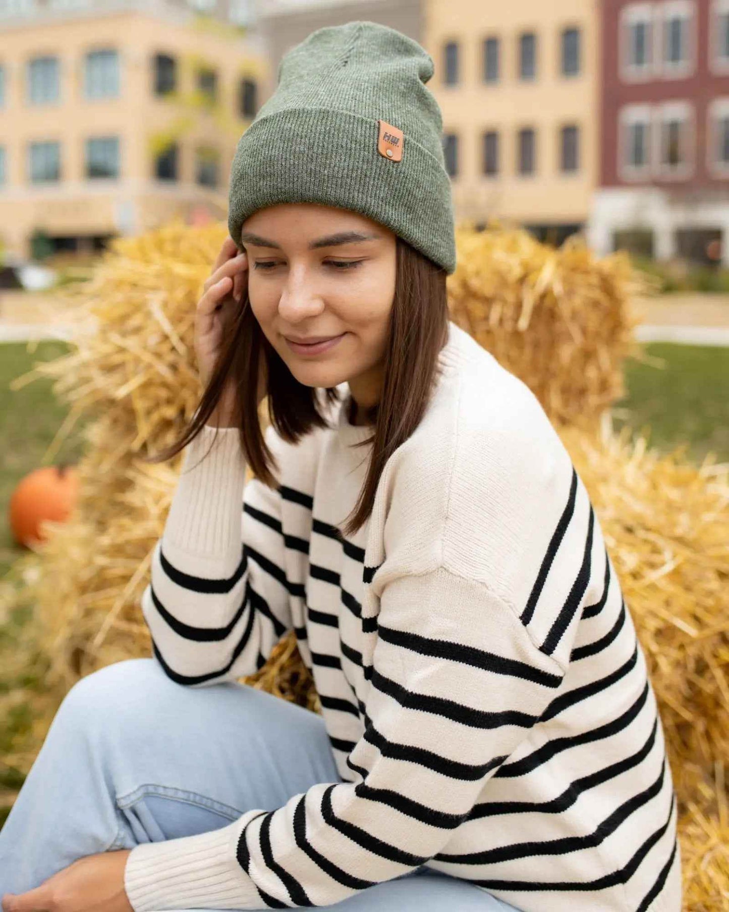 HAAKWEAR Knit Cuffed Classic Beanie / Hat - Forest Green, Made in USA