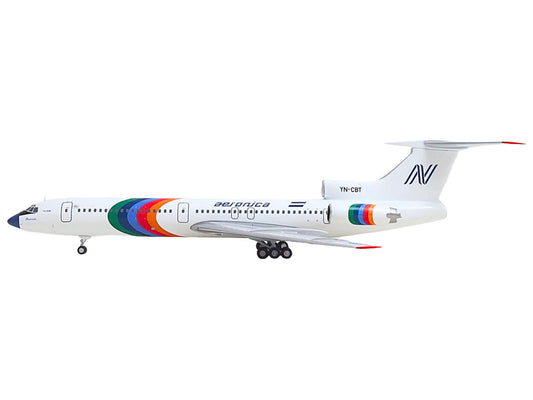 Tupolev TU-154M Commercial Aircraft "Aeronica" (YN-CBT) White with Stripes 1/200 Diecast Model by Herpa
