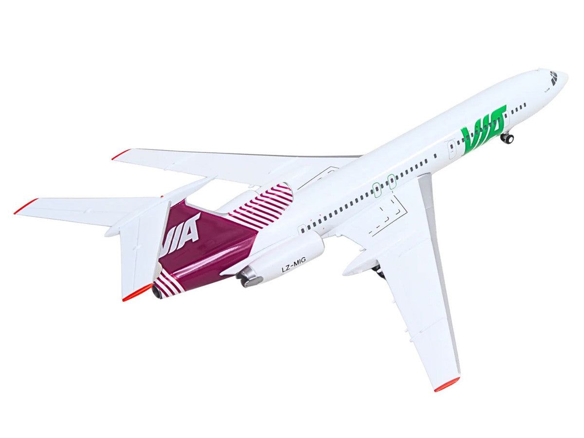 Tupolev TU-154M Commercial Aircraft "Air Via" (LZ-MIG) White with Red Tail 1/200 Diecast Model by Herpa