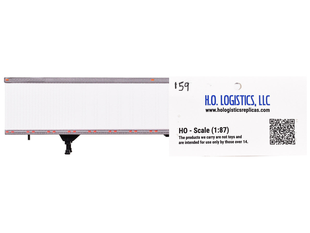 Box Dry Goods Trailer White 1/87 (HO) Scale Plastic Model by HO Logistics