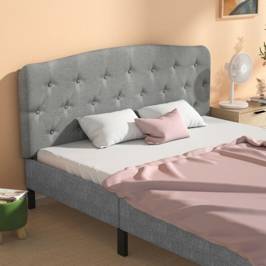 Faux Linen Headboard with Adjustable Heights-Light Gray - Color: Light Gray