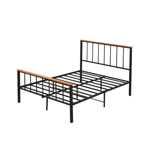 Bed Frame with Headboard and Footboard-Queen Size