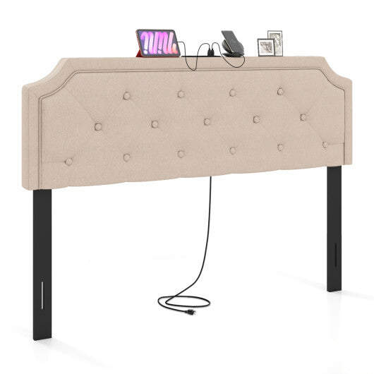 Headboard for Queen and Full Size Bed Tufted Upholstered Head Board-Gray