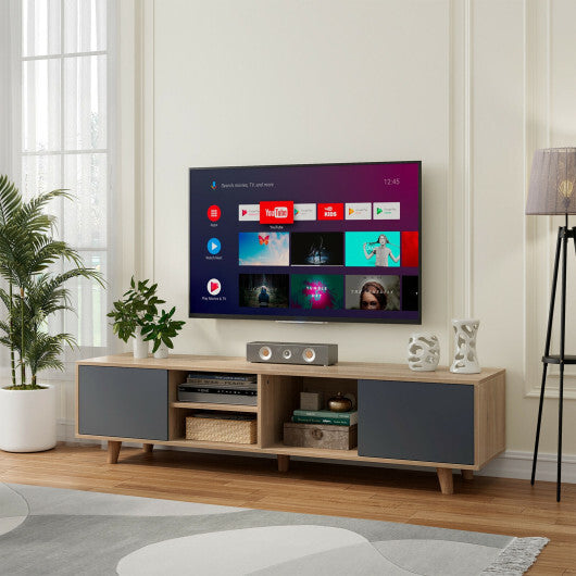 TV Stand Cabinet for TVs up to 65 Inch with Open Shelf for Living Room