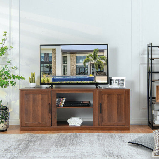 TV Stand with Double Barn Doors for TVs up to 65 Inch-Natural