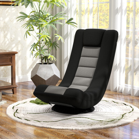 360? Swivel Gaming Chair with 4 Adjustable Position-Black and Gray